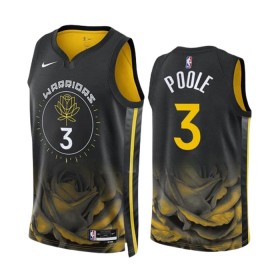 NBA Golden State Warriors Trikot Poole 3 Jordan 2022-23 City Edition Schwarz Swingman - Herren